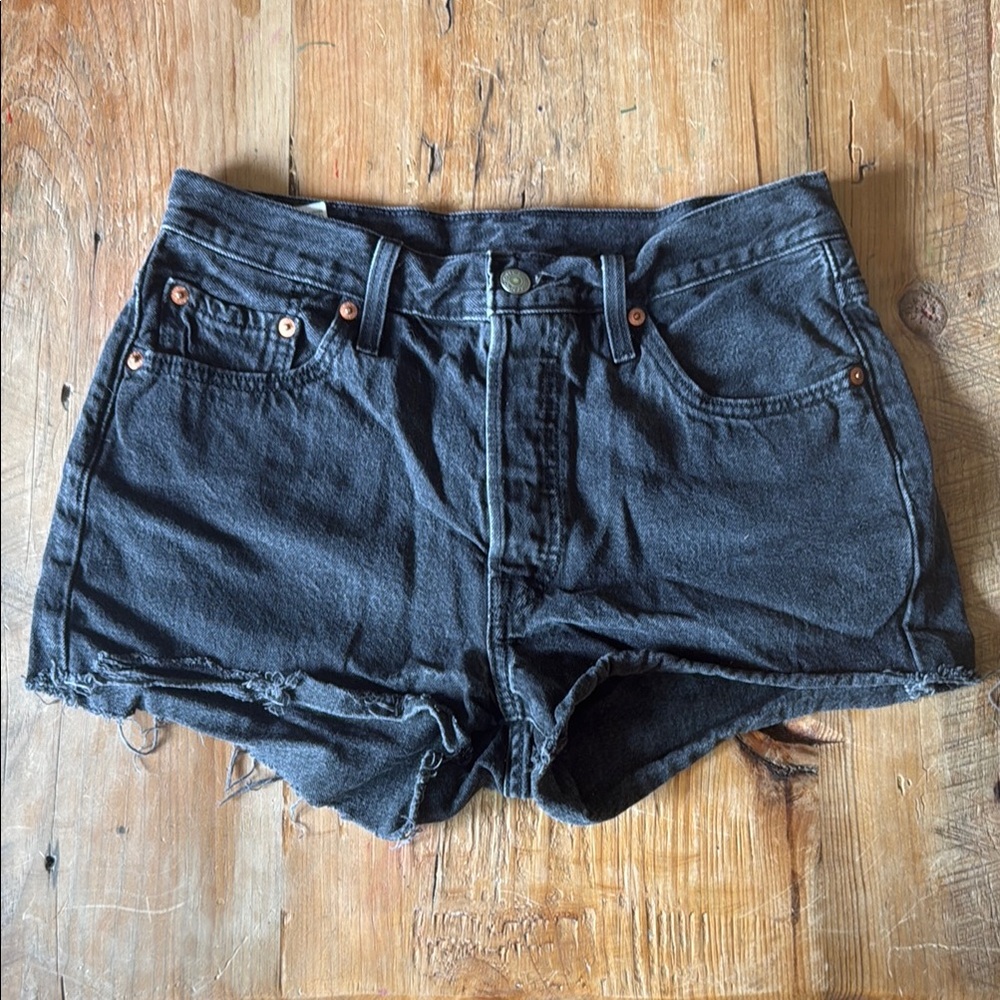 Levi's Black Jean Shorts Vintage-Inspired Cut-Offs